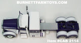 Item #CAB 2114 Purple White Peterbilt 389 48-inch Flattop Sleeper - 1/64 Scale – DCP by First Gear