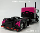 Item #CAB 2115 Pink Black Peterbilt 389 48-inch Flattop Sleeper - 1/64 Scale - DCP by First Gear