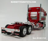 Item #CAB 2122 Red White Black Stripe Gold Outline Kenworth K100 COE Aerodyne Sleeper - 1/64 Scale – DCP by First Gear