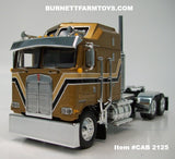 Item #CAB 2125 Gold Black White Outline Kenworth K100 COE Aerodyne Sleeper - 1/64 Scale – DCP by First Gear