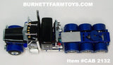 Item #CAB 2132 Black Blue Silver Outline Tri-Axle Peterbilt 389 36-inch Flattop Sleeper - 1/64 Scale – DCP by First Gear