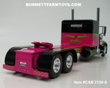 Item #CAB 2139-A Loewen Farms Pink Black Lime Peterbilt 389 63-inch Flattop Sleeper - 1/64 Scale – DCP by First Gear