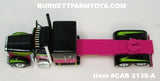 Item #CAB 2139-A Loewen Farms Pink Black Lime Peterbilt 389 63-inch Flattop Sleeper - 1/64 Scale – DCP by First Gear