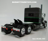 Item #CAB 2161 Gun Metal Gray Metallic Black Green Outline Peterbilt 379 48-inch Mid Roof Sleeper - 1/64 Scale – DCP by First Gear