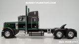 Item #CAB 2161 Gun Metal Gray Metallic Black Green Outline Peterbilt 379 48-inch Mid Roof Sleeper - 1/64 Scale – DCP by First Gear