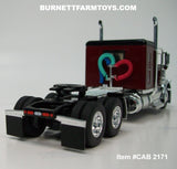 Item #CAB 2171 Burgundy Black Peterbilt 589 58-inch Flattop Sleeper - 1/64 Scale – DCP by First Gear
