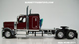 Item #CAB 2171 Burgundy Black Peterbilt 589 58-inch Flattop Sleeper - 1/64 Scale – DCP by First Gear
