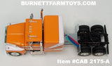 Item #CAB 2175-A Orange White Brown Ford LTL 9000 Flattop Sleeper - 1/64 Scale – DCP by First Gear
