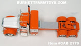 Item #CAB 2179 Orange White Black Outline Peterbilt 389 36-inch Flattop Sleeper - 1/64 Scale – DCP by First Gear