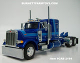 Item #CAB 2194 Two-Toned Blue Silver Outline Peterbilt 379 48-inch Flattop Sleeper - 1/64 Scale – DCP by First Gear