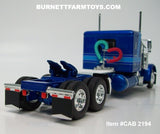 Item #CAB 2194 Two-Toned Blue Silver Outline Peterbilt 379 48-inch Flattop Sleeper - 1/64 Scale – DCP by First Gear