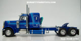 Item #CAB 2194 Two-Toned Blue Silver Outline Peterbilt 379 48-inch Flattop Sleeper - 1/64 Scale – DCP by First Gear