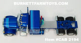 Item #CAB 2194 Two-Toned Blue Silver Outline Peterbilt 379 48-inch Flattop Sleeper - 1/64 Scale – DCP by First Gear