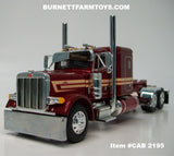 Item #CAB 2195 Candy Apple Red Metallic Tan Peterbilt 379 48-inch Flattop Sleeper - 1/64 Scale – DCP by First Gear