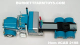 Item #CAB 2198 Turquoise Silver Black Outline Peterbilt 379 48-inch Flattop Sleeper - 1/64 Scale – DCP by First Gear