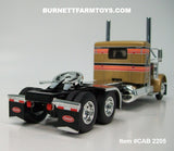 Item #CAB 2205 Gold Black Orange Red Stripe White Outline Peterbilt 379 36-inch Flattop Sleeper - 1/64 Scale – DCP by First Gear