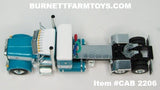 Item #CAB 2206 White Turquoise Peterbilt 379 36-inch Flattop Sleeper - 1/64 Scale – DCP by First Gear