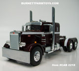 Item #CAB 2218 Dark Cherry White Peterbilt 351 36-inch Flattop Sleeper - 1/64 Scale – DCP by First Gear