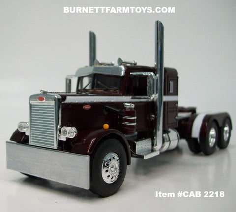 Item #CAB 2218 Dark Cherry White Peterbilt 351 36-inch Flattop Sleeper - 1/64 Scale – DCP by First Gear