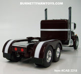 Item #CAB 2218 Dark Cherry White Peterbilt 351 36-inch Flattop Sleeper - 1/64 Scale – DCP by First Gear