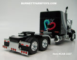 Item #CAB 2227 Black Light Gray Dark Gray Swoop Stripe Peterbilt 379 63-inch Mid Roof Sleeper - 1/64 Scale – DCP by First Gear