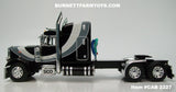 Item #CAB 2227 Black Light Gray Dark Gray Swoop Stripe Peterbilt 379 63-inch Mid Roof Sleeper - 1/64 Scale – DCP by First Gear