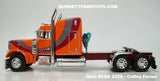 Item #CAB 2228 Coffey Farms Orange Burgundy Dark Gray Swoop Stripe Peterbilt 379 63-inch Mid Roof Sleeper - 1/64 Scale – DCP by First Gear
