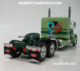 Item #CAB 2231 Light Green Dark Green Peterbilt 379 48-inch Flattop Sleeper - 1/64 Scale – DCP by First Gear