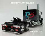 Item #CAB 2232 Black Dark Gray Silver Outline Peterbilt 379 48-inch Flattop Sleeper - 1/64 Scale – DCP by First Gear