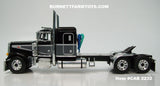 Item #CAB 2232 Black Dark Gray Silver Outline Peterbilt 379 48-inch Flattop Sleeper - 1/64 Scale – DCP by First Gear