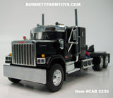 Item #CAB 2236 Black GMC General 34-foot Flattop Sleeper - 1/64 Scale – DCP by First Gear