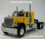 Item #CAB 2238 Yellow Black Fender GMC General 34-foot Flattop Sleeper - 1/64 Scale – DCP by First Gear