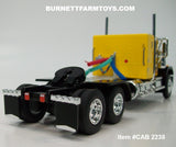 Item #CAB 2238 Yellow Black Fender GMC General 34-foot Flattop Sleeper - 1/64 Scale – DCP by First Gear