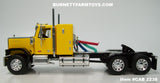 Item #CAB 2238 Yellow Black Fender GMC General 34-foot Flattop Sleeper - 1/64 Scale – DCP by First Gear