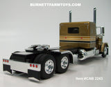 Item #CAB 2243 Gold Black White Outline Peterbilt 389 48-inch Flattop Sleeper - 1/64 Scale – DCP by First Gear
