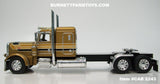 Item #CAB 2243 Gold Black White Outline Peterbilt 389 48-inch Flattop Sleeper - 1/64 Scale – DCP by First Gear