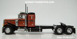 Item #CAB 2351 Burnt Orange Metallic Black Peterbilt 379 36-inch Flattop Sleeper - 1/64 Scale – DCP by First Gear