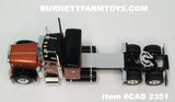 Item #CAB 2351 Burnt Orange Metallic Black Peterbilt 379 36-inch Flattop Sleeper - 1/64 Scale – DCP by First Gear