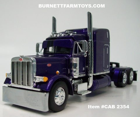 Item #CAB 2354 Purple Metallic Black Stripe Peterbilt 379 63-inch Mid Roof Sleeper - 1/64 Scale – DCP by First Gear