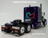 Item #CAB 2354 Purple Metallic Black Stripe Peterbilt 379 63-inch Mid Roof Sleeper - 1/64 Scale – DCP by First Gear