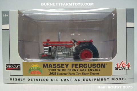 Item #CUST 2075 Massey Ferguson 1100 Wide Front Gas Engine Tractor - 2023 Summer Farm Toy Show Edition - 1/64 Scale - SpecCast