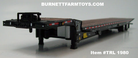 Item #TRL 1980 Black Tandem Axle Landoll 440 Series Traveling Slide Axle Flatbed Trailer - 1/64 Scale – DCP by First Gear