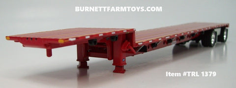 Item #TRL 1379 Red Deck Red Frame Spread Axle Transcraft Eagle Stepdeck Trailer - 1/64 Scale - DCP by First Gear