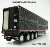 Item #TRL 1386 All Black Quad Axle Wilson Silver Star Livestock Trailer - 1/64 Scale - DCP by First Gear