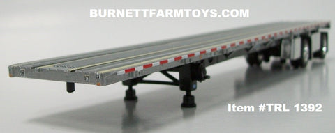 Item #TRL 1392 Silver Deck Black Frame Spread Axle Wilson Roadbrute Flatbed Trailer - 1/64 Scale – DCP by First Gear