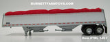 Item #TRL 1463 White Sided Red Tarp Silver Frame Tandem Axle Commander Hopper Bottom Grain Trailer with Chrome End Caps - 1/64 Scale – DCP by First Gear