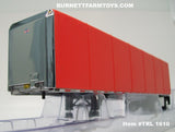 Item #TRL 1610 Red Tarp Spread Axle Utility Roll Tarp Flatbed Trailer - 1/64 Scale – DCP by First Gear