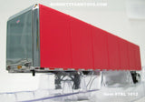 Item #TRL 1612 Spread Axle Utility Red Roll Tarp Flatbed Trailer - 1/64 Scale – DCP by First Gear