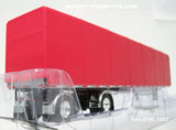 Item #TRL 1612 Spread Axle Utility Red Roll Tarp Flatbed Trailer - 1/64 Scale – DCP by First Gear