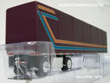 Item #TRL 1618 Plum Purple Gold Stripe Blue Stripe Cream Outline Spread Axle Utility 53-foot ABS Roll Tarp Flatbed Trailer - 1/64 Scale - DCP by First Gear